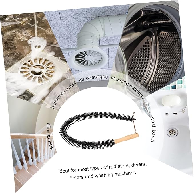 Vaguelly 3pcs Flexible Radiator Duster Handle Multipurpose Cleaner for Radiators Dryers and Vents Efficient Dust and Lint Removal Tool