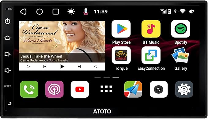 ATOTO 7-inch Android Car Stereo with Wireless CarPlay, Android Auto, Dual Bluetooth, QLED Display, HD Rearview - S8G2B74PM