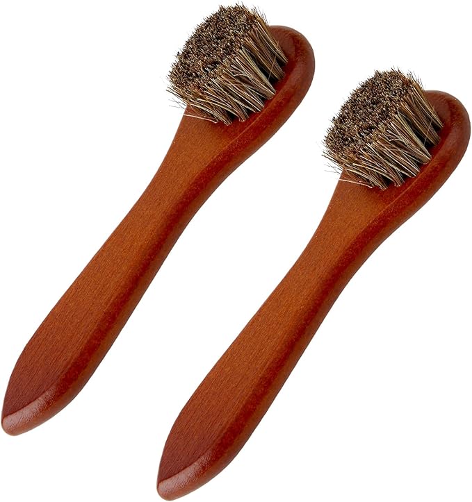 lasuroa 2pcs Baseball Glove Brush, Small Baseball Glove Scrub Horsehair Brushes Gentle Routine Maintenance Horse Hair Bristles Practical Cleaning Supply Accessories for Deep Clean