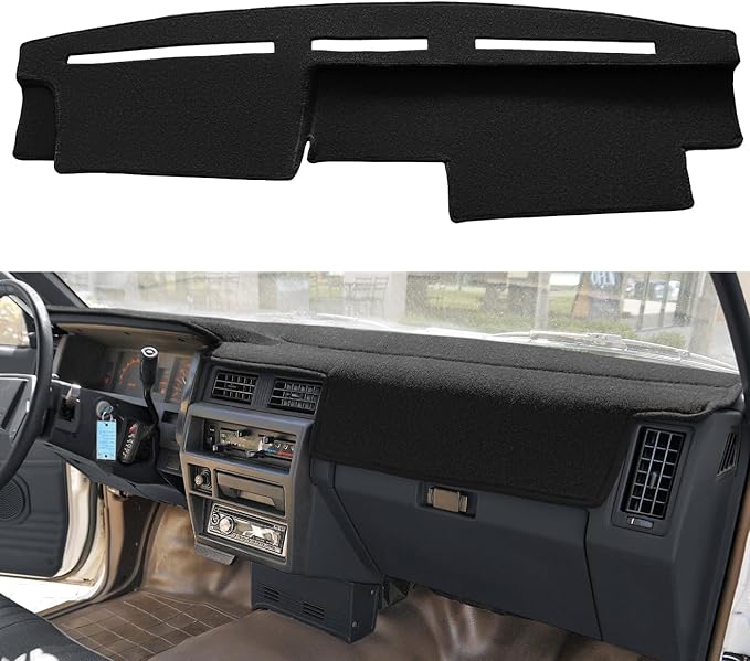 Dash Cover Mat Custom Fit for Nissan Pathfinder D21 Hardbody Pickup Truck 1986-1993, Dashboard Cover Pad Carpet Protector (Black) F77