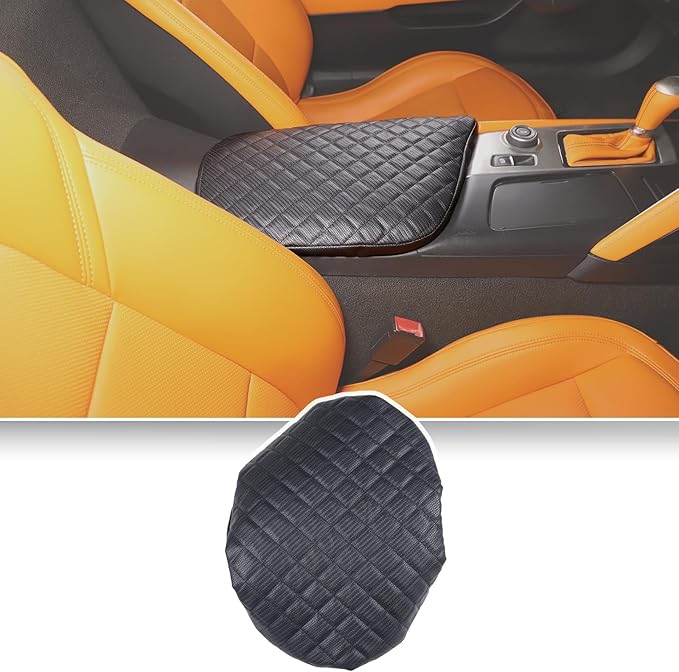 Center Console Cover Pad for Chevrolet Corvette C7 2014-2019 Accessories, Console Arm Rest Lids Cover Mat, Car Armrest Seat Box Cushion Protector, Armrest Pillow, Auto Armrest Cover (Leather_A)