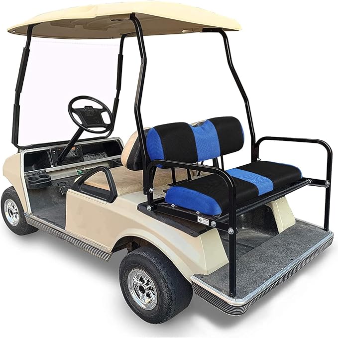Universal Golf Cart Rear Seat Cover Dress Up for Older Golf Carts - Durable, Breathable Material, Fits Like a Glove for EZGO, Club Car and Yamaha, Easy to Install, Blue