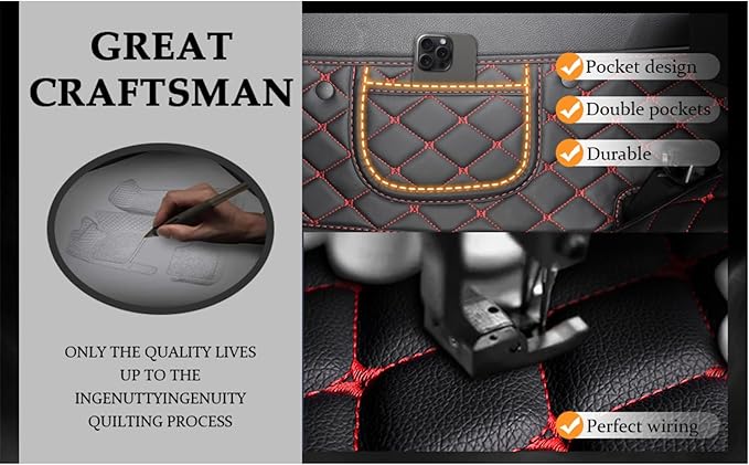Yaruicar Custom Personalized Floor Mats for Cars Luxury Full Coverage All Car Floor Mats Anti-Slip Leather Car Mat Set Trucks & SUVs Trucks Automotive Floor Mats Liners (3D-Black White)