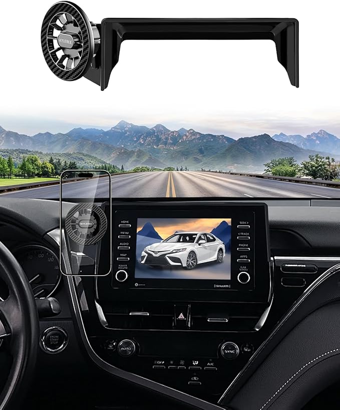 Car Phone Mount for Toyota Camry 2021-2024 Accessories 7-Inch Screen Fixed Clip, Automobile Cradles Magnetic Phone Holder Compatible with MagSafe, Strong Magnets Cell Phone Base(No Fit 9-inch)
