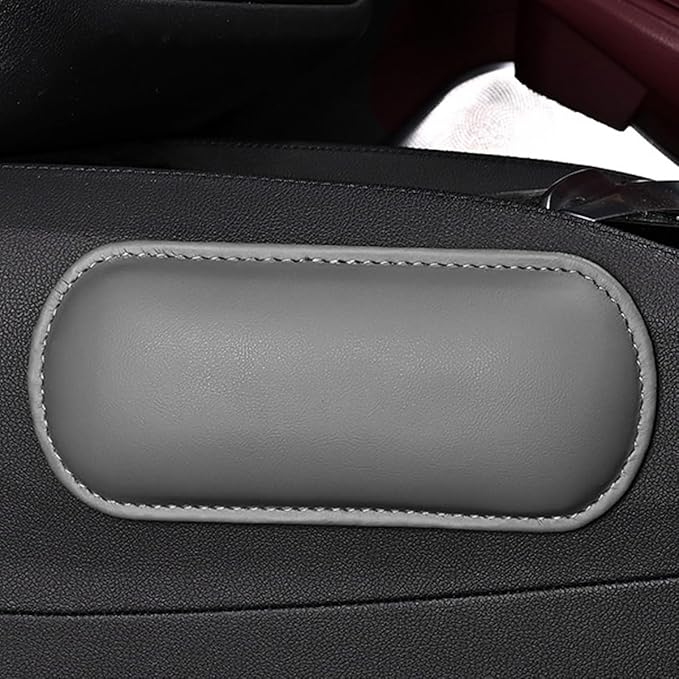 Mandark Car Knee Cushion Pad, Leather Memory Foam Vehicle Door Armrest Pillow for Leg Elbow, Comfort Auto Interior Center Console Thigh Support Mat Accessories, Universal for Most Cars (Gray)