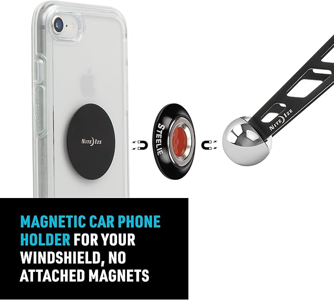Nite Ize Steelie Windshield Kit - Magnetic Cell Phone Holder for Car Accessories - Sturdy Car Windshield Mount for Cell Phones - Orbiter