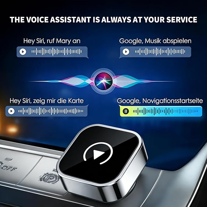 Wireless CarPlay and Android Auto Adapter, Ultra-Compact Aluminum Design with Dual-Band Technology, USB-C/USB-A Compatible for Wired CarPlay Vehicles
