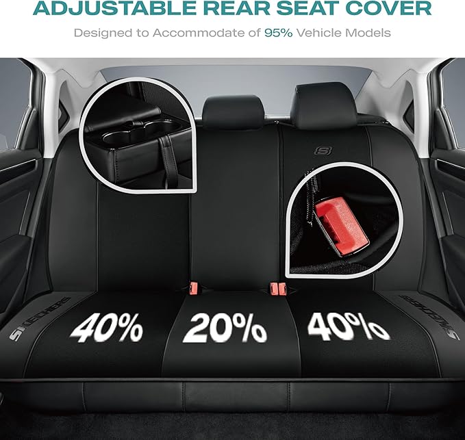 Skechers Car Seat Covers,GOGA Mat Oxford Cloth Seat Covers,Waterproof Car Seat Covers Full Sets,Automotive Universal Fit Seat Cover for Most Cars, Suvs, Trucks,Black