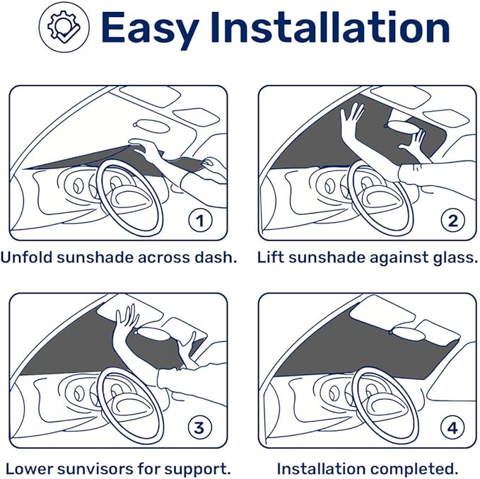 GENANY Lovely Cat Couple Windshield Sun Shade for Car SUV Truck (55x30 Inches), Sun Shade Windshield, Shades for Front Windows, Sunshade for Car Windshield, Protector Blocks UV