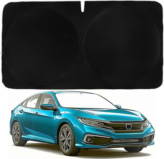 Windshield Sun Shade -Certified 99.87% UVB & 99.02% UVA Car Sun Shade. Award Winning Sunshade - Patented Technology | Compatible for Honda Civic (2022-2026) | Car Shades by Kinder Fluff