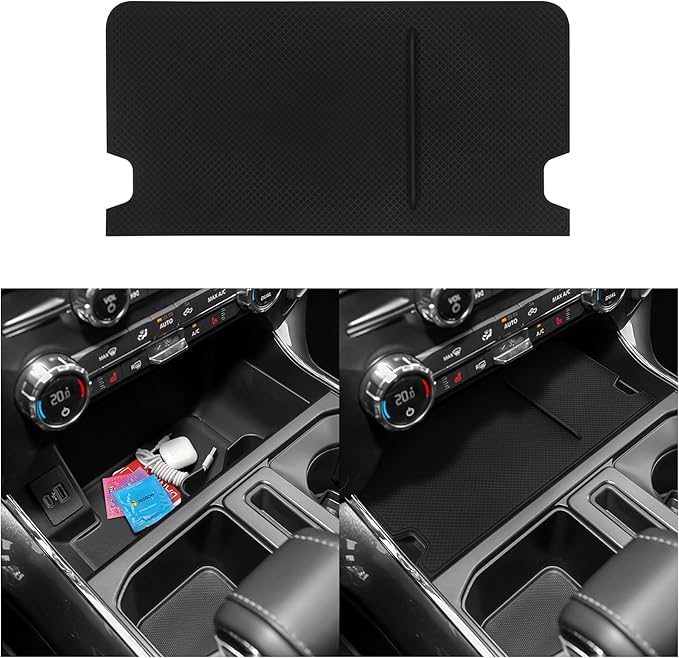 Hellet Center Console Compartment Cover for Ford 2021-2026 F150 & 2022-2025 Lightning XLT Accessories Secret Pocket Lid (Fits into The Open Pocket in Front of The Shifter)