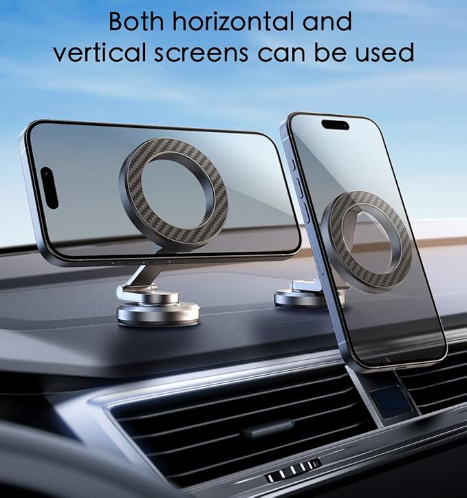 JUHOO Upgrade Phone Holder for car Magnetic rotatable and Retractable car Phone Holder Mount Dashboard Mount Fit for iPhone 15 14 13 12 Pro Max Plus Mini & All Smartphone