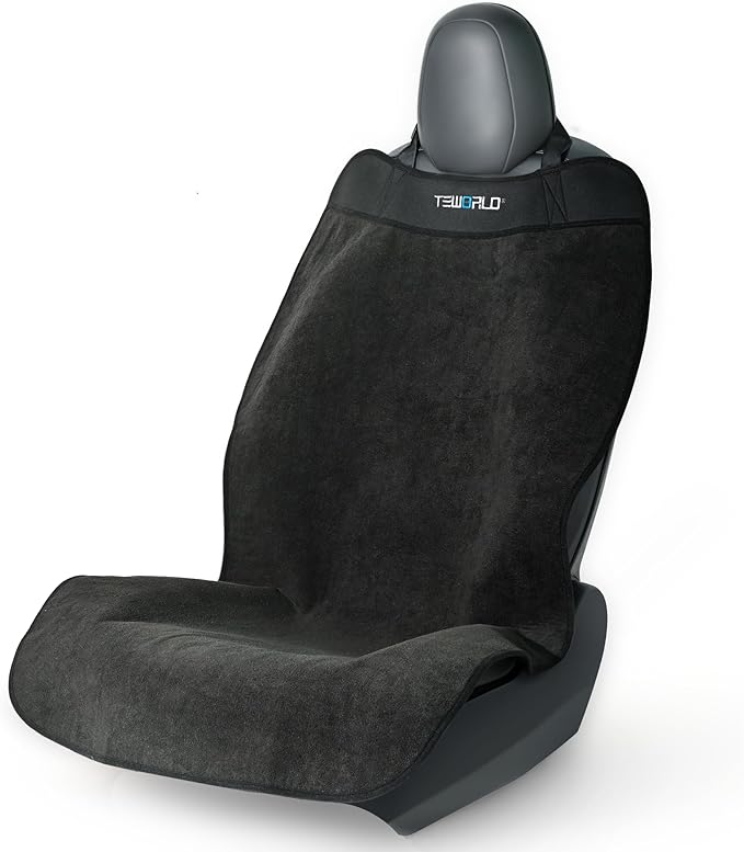Car Seat Towel | Premium Microfiber Towel Seat Covers for Cars - Universal Fit & Waterproof | Sweatproof & Machine Washable Non-Slip Car Seat Towel Cover After Gym, Beach, Yoga (Black, 1 Pack)