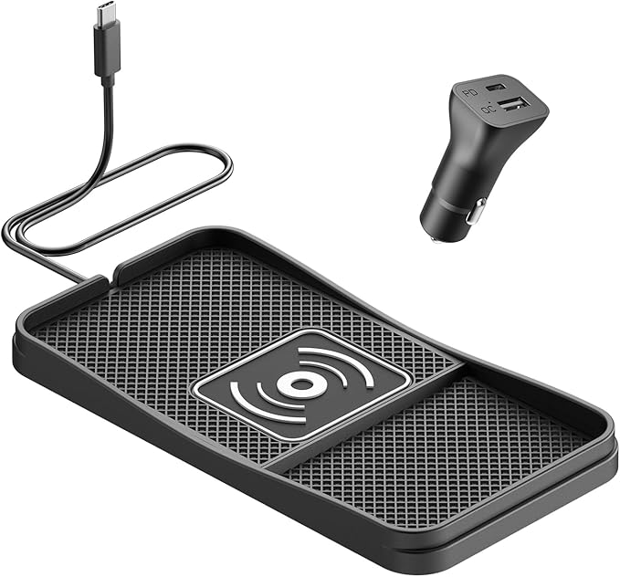 Wireless car Charger Charging pad 15W Fast Wireless Phone Charger Non Slip FastCharger for car Cell Phone Cordless Charging mat Compatible with iPhone 16/15/14/13/12 Pro Max,Samsung S23 S22 S20(S13)