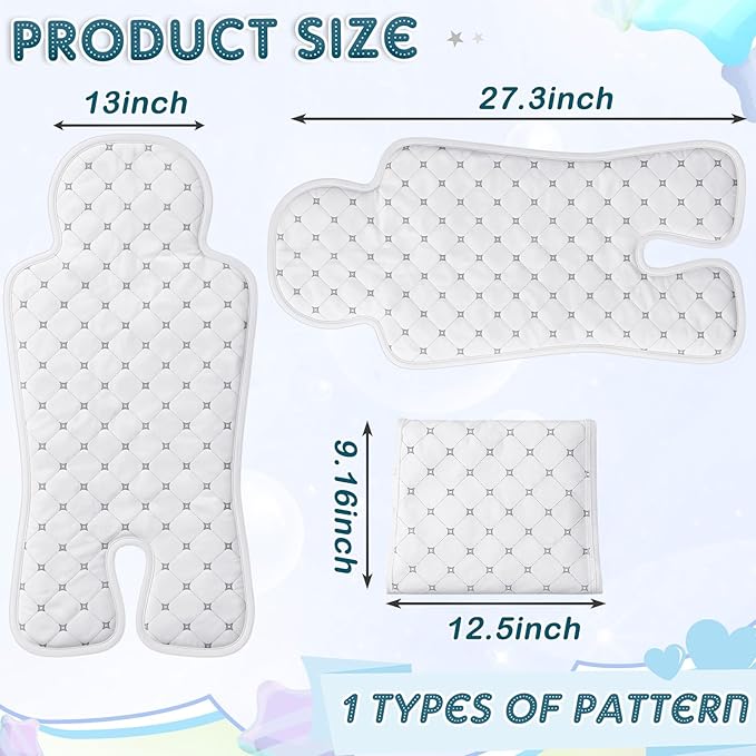 Pinkunn Gel Car Seat Baby Cooling Pad for Summer Breathable Stroller Cooler Pad Multifunctional Carseat Cooling Mat for Baby Child Dining Chair Safety Seat Stroller(White,Grid)