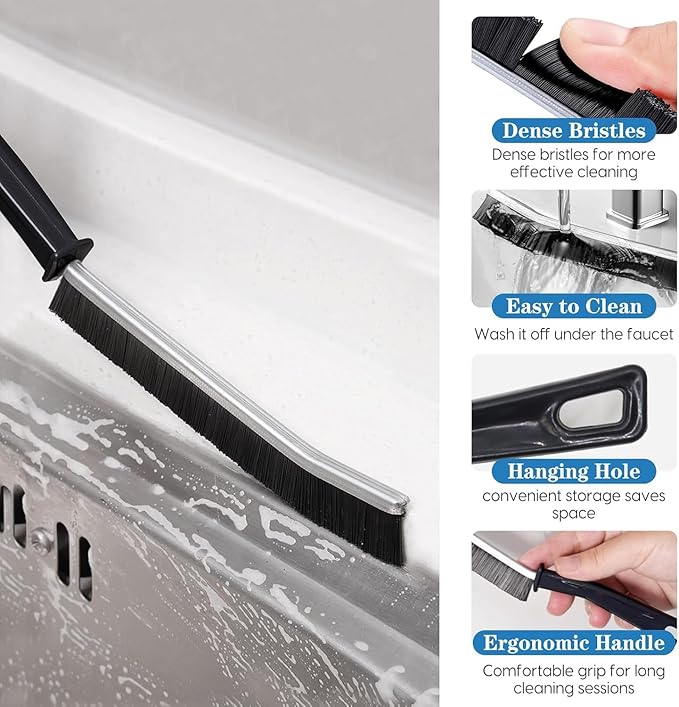Window Groove Cleaning Brush, Window or Sliding Door Track Cleaner for Sliding Door, Sill, Tile Lines, Shutter, Car Vents, Keyboard (14 Pcs Cleaning Tool)