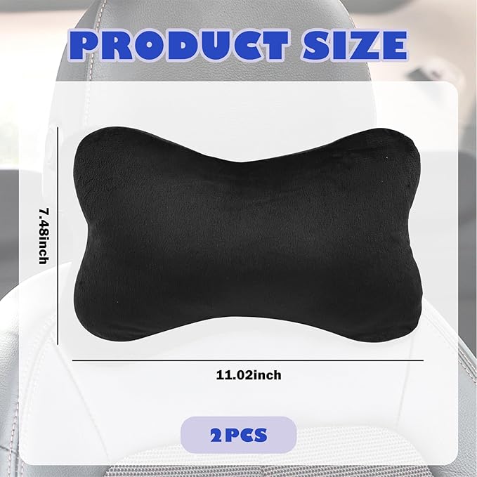 2PCS Car Headrest Pillow,Soft & Comfortable Car Neck Pillow for Driving Fatigue Relieve,All-Season Universal Cars Head Rest Pillows Automotive Interlor Accessorles for Cars,SUVs
