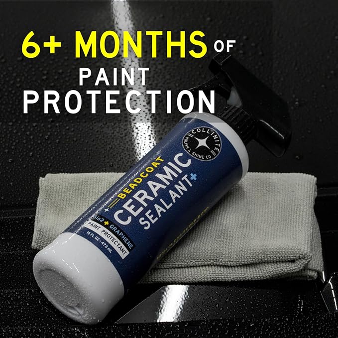 Collinite Beadcoat Ceramic Sealant + Graphene. Slick, High Gloss Shine, Advanced Sio2 Hydrophobics & High Endurance Paint Protection. Fast Spray & Wipe Ceramic Coating Topper for Cars/Trucks(16 fl oz)