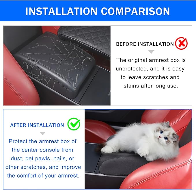 Daeiclru Car Armrest Cover Compatible with Jaguar F-Type 2013-2022, Center Console Cover, Arm Rest Cushion Pad, Car Armrest Seat Box Cover Protector Accessories (Cloth Material)