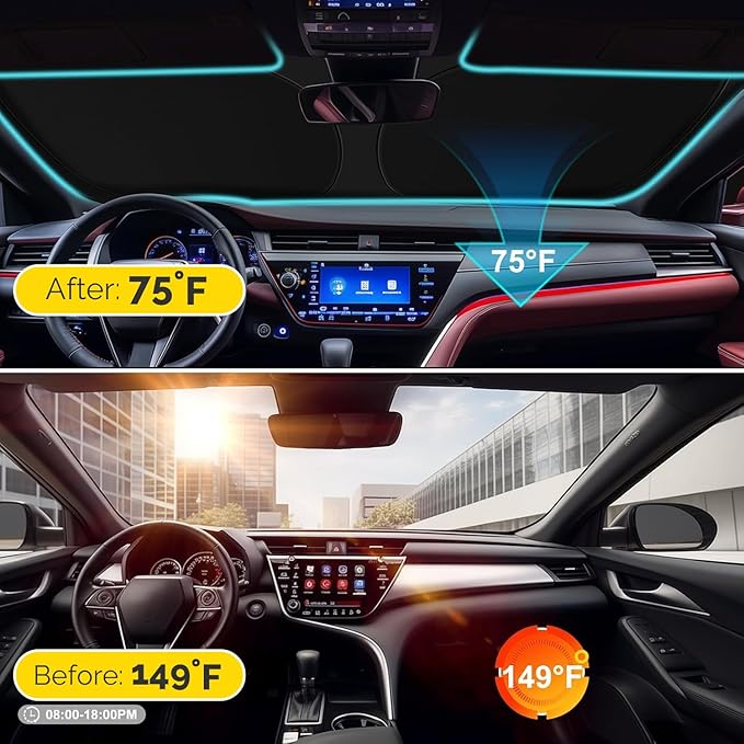 Car Windshield Sun Shade Compatible with 2020 2021 2022 2023 2024 2025 2026 Toyota Highlander Accessories Sunshade Custom for Highlander L LE XLE Limited Platinum Windshield Sun Visor