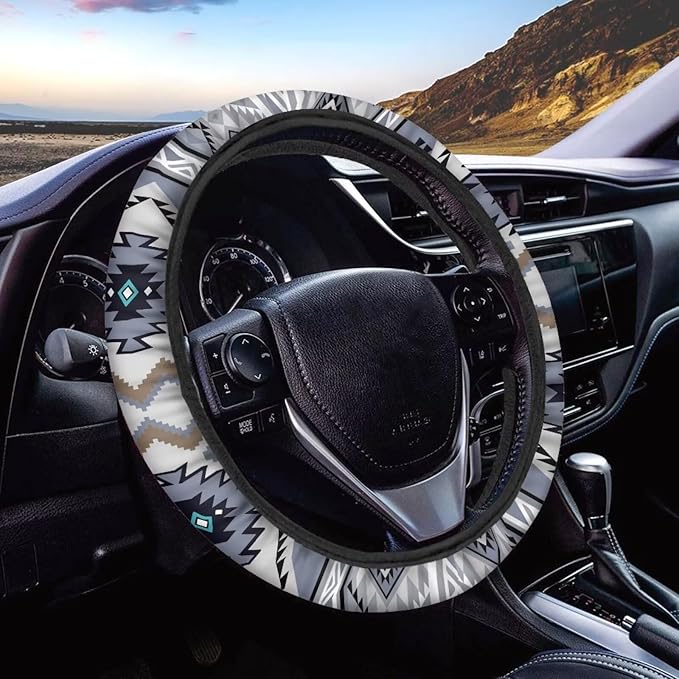 SEANATIVE Purple Aztec Car Steering Wheel Cover Universal Car Accessory for Diverse Cars Neoprene Dust Cover for Steering Wheel