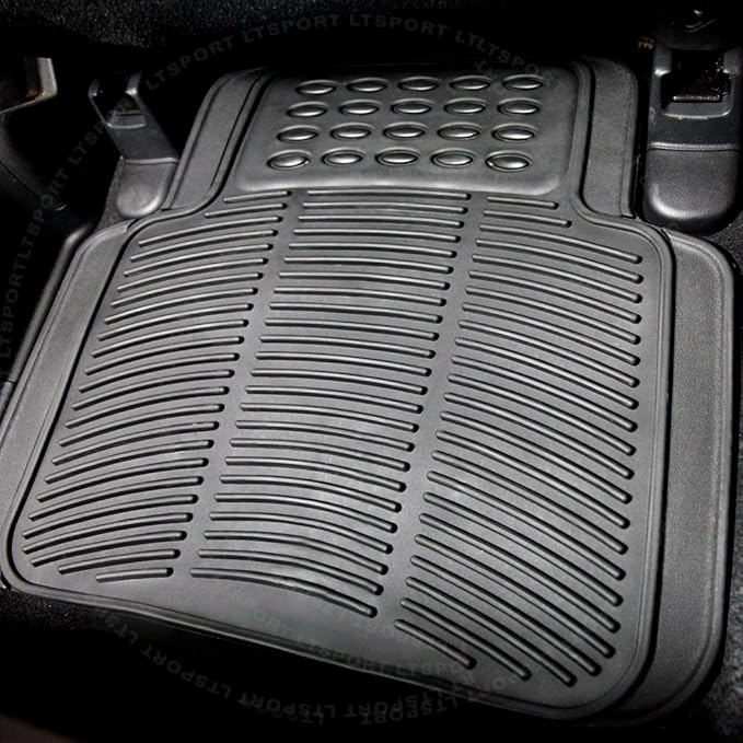 4pcs Waterproof Rubber Floor Mats All Weather Deep Dish Liner Carpet Trimmable