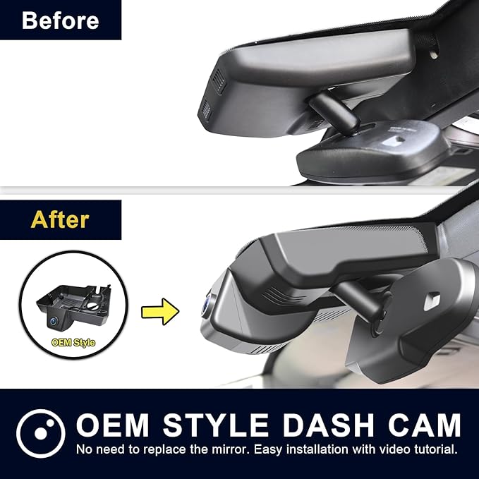Mangoal 4K Dash Cam fit for GMC Sierra 1500 2014 2015 2016 2017 2018 2500 HD/3500 HD 2015-2019(Model D), with A Cover, if Not, You Can Buy Model E (with Auto-Dimming Rearview Mirror Plug)