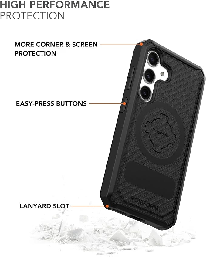 Rokform - Galaxy S24 Case, Rugged Series, Magnetic Case with Twist Lock, Drop Tested Armor (Black)
