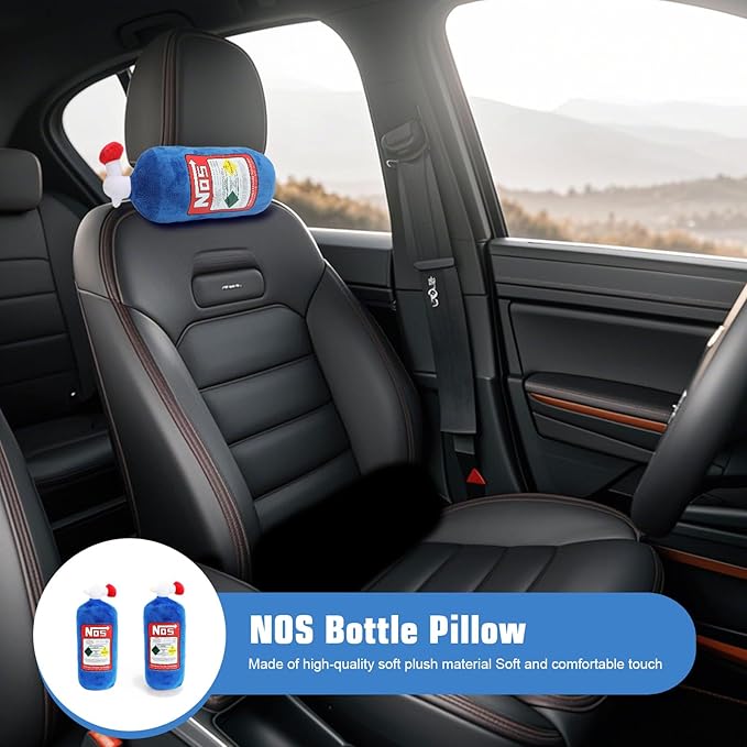 Car Neck Pillow NOS Pillow Bottle Car Headrest Pillow Soft Plush Neck Support Cushion for Driving, Office,Home,Party Decorations(11 inch 2 Pack)
