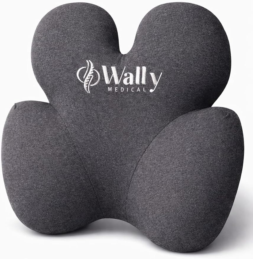 Lumbar Support Pillow for Office Chair & Car – Memory Foam Back Cushion for Lower Back Pain Relief – Ergonomic Posture Support – Washable Cover + Free Massage Roller