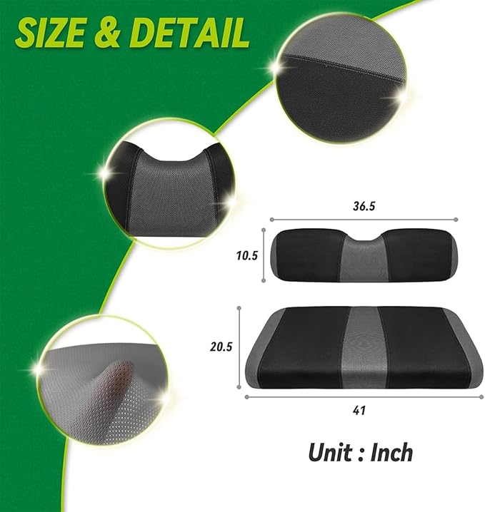 Universal EZGO TXT Golf Cart Seat Covers Dress UP Older Durable Breathable Material Golf Cart Front Seat Cover Fit Like a Glove, Easy to Install, Machine Washable