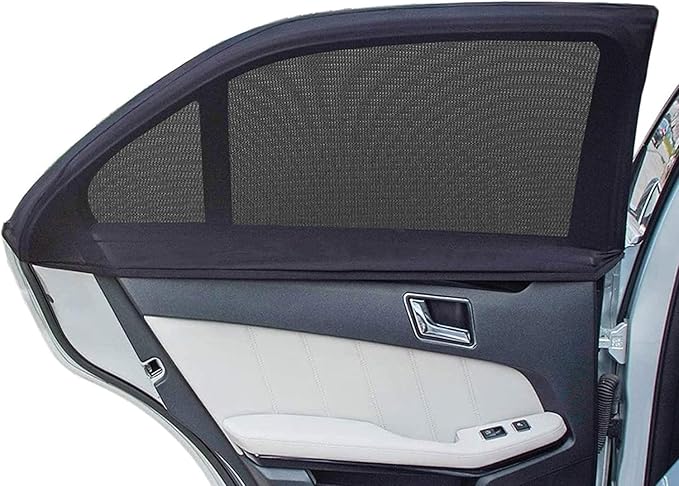 Car Window Shades, 2 Pack Breathable Mesh Car Side Back Window Sun Shades, Stretchy Window Screen for Baby Family Pet UV Protection, Window Covers Fit for Most(95%) of Cars - (Medium 39"x19")