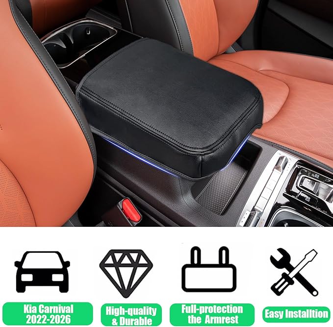 Center Console Cover for Kia Carnival 2026 2025 2024 2023 2022 - Scratch-Resistant & Stylish Interior Upgrade Armrest Middle Console Cover for Kia Carnival Interior Accessories