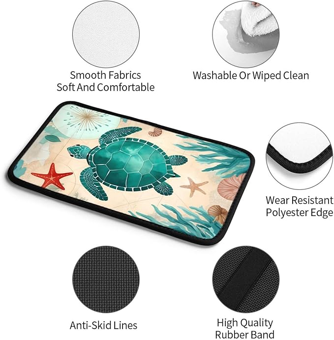 Universal Car Center Console Cushion Pad, Chubby Sea Turtle Soft Waterproof Car Center Console Cover Auto Armrest Seat Box Cover Protector for Most Vehicle SUV Truck Car