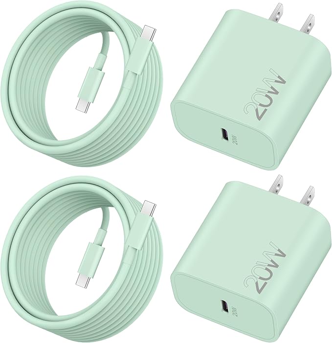 iPhone 17e/17/17 Pro Max Fast Charger, 2-Pack 20W USB C Wall Charger Fast Charging Block with 10FT Long USB-C Cable Cord for iPhone 17e/17/17 Pro Max/16e/16/15 Pro/Plus, iPad Pro 13/12.9/11, AirPods