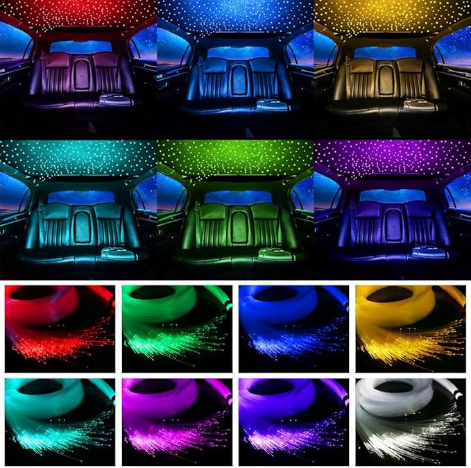 Twinkle Starlight Headliner Light,16W 500pcs 6.5ft LED Star Ceiling Fiber Optic Light Kit APP/Remote Control for Car/Home/Party