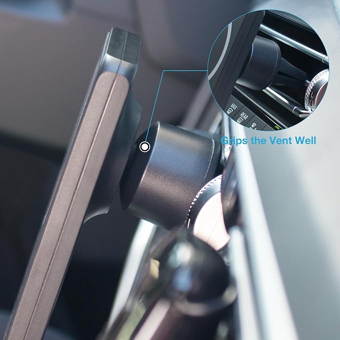 MagSafe Car Charger Mount 7.5W Magnetic Wireless Car Vent Holder for iPhone 15/14/13/12 Series, Strong Grip, 360° Rotatable, Safety Protected, Black