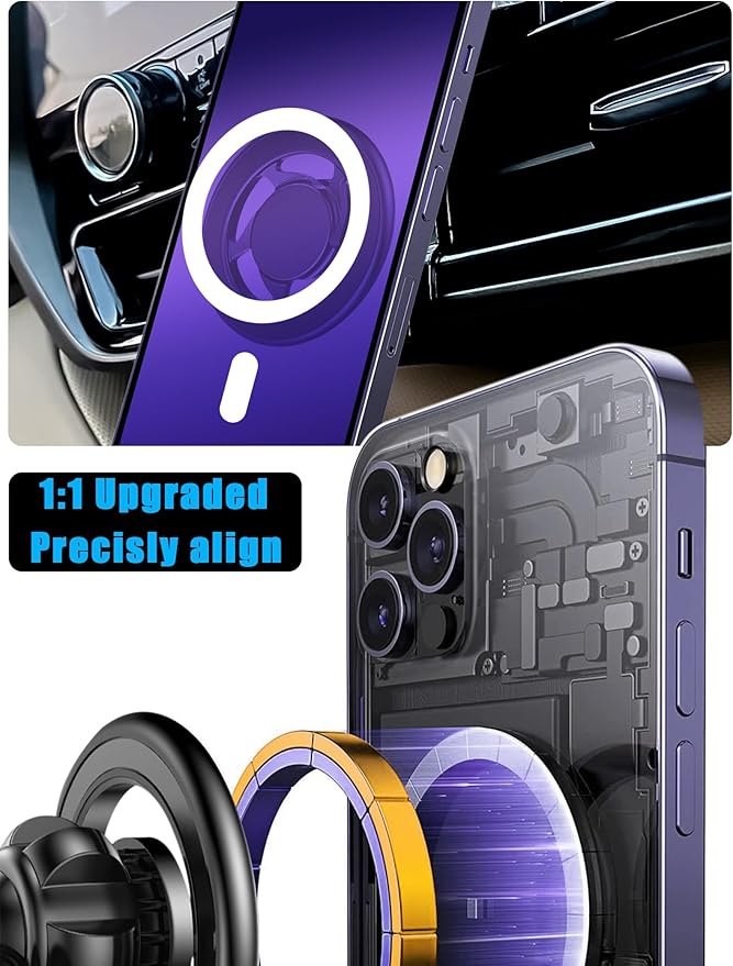 Car Phone Holder, Air Vent Navigation Mount, for Toyota Highlander/Hybird 2020-2025, Mag-safe Magnetic Custom Cradles Stand for iPhone, Samsung, HTC and All Smartphone (NOT for Platinum/Grand)