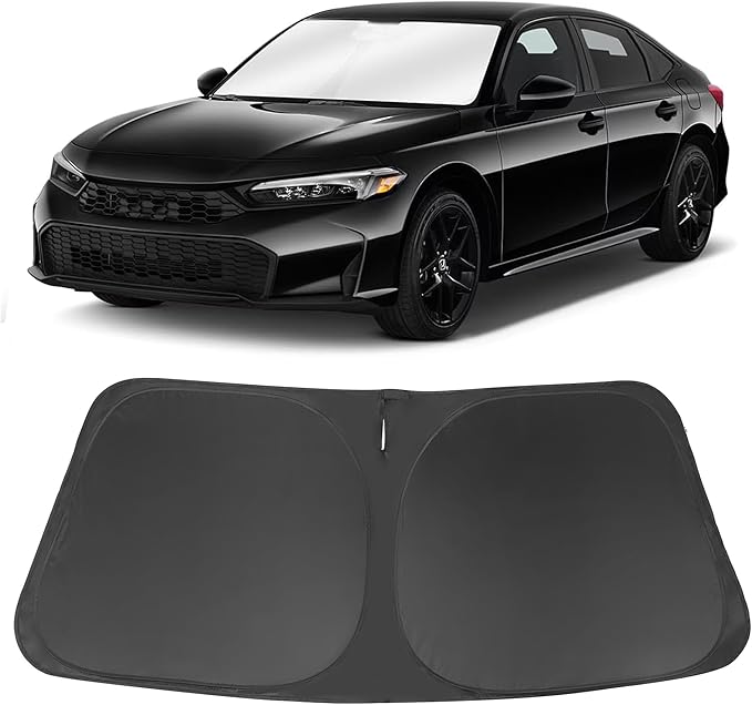 Windshield Sun Shade Custom Fit for 2022 2023 2024 2025 2026 Honda Civic 11th Gen Accessories Foldable Sunshade Sun Blocker Protect Car from Sun Rays & Heat Damage Keep Car Cooler