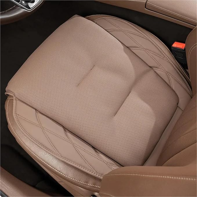 GouDan&Smallstore Leather Car Seat Cushion with Integrated Lumbar Support - Breathable and Ventilated Comfort for All Vehicles(Front seat Cushion A)