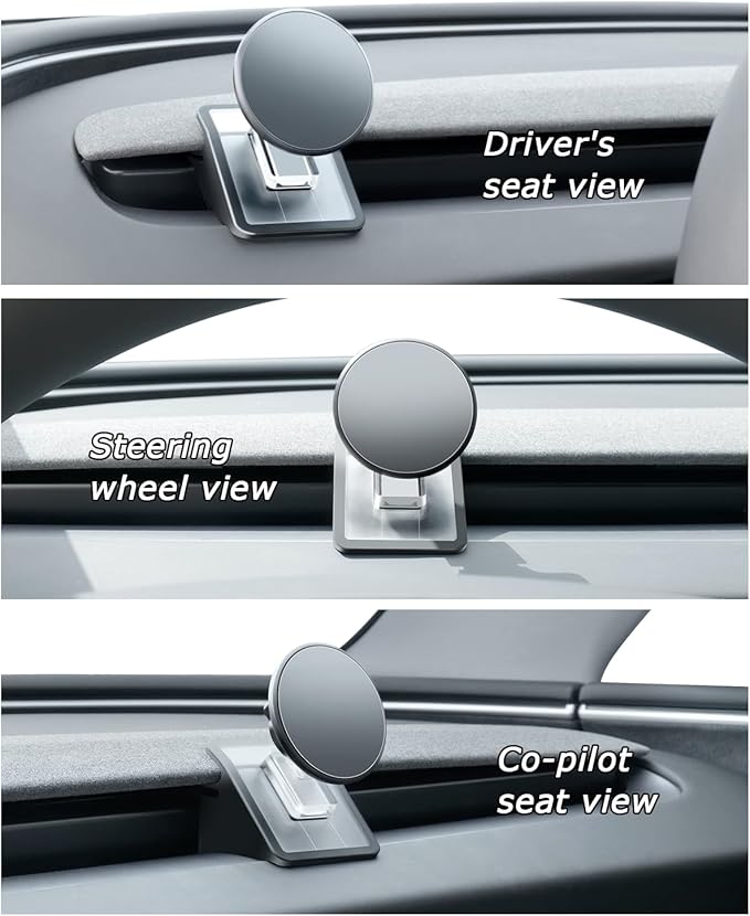 for Tesla Magnetic Phone Mount Holder Compatible with 2025-2026 Model Y Juniper and 2024-2026 Model 3 Highland, 360° Adjustable, No Tool Installation Required, Anti-Shake Mount Fit for All Smartphones