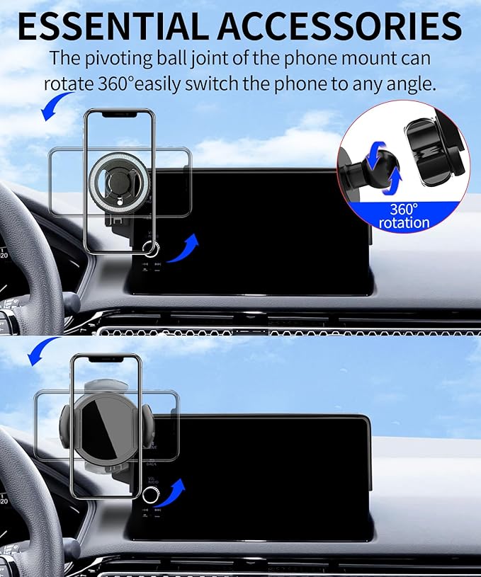 Magnetic Car Phone Mount for Honda Civic 2022-2026 / Acura Integra 2023-2025, for MagSafe Strong Magnets Cell Phone Holder 7/9-Inch Touchscreen Cradles, for iPhone Samsung Galaxy Google