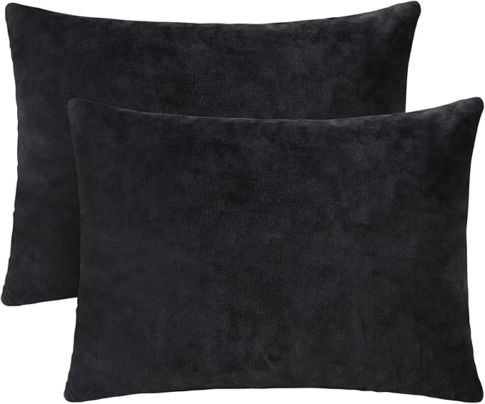 2 Pack Small Pillow, 16 X 12 Inches, Memory Foam Mini Pillow for Travel, Camping, Sleeping, Nap and Neck, Knee, Lumbar Support, Tiny Cushion for Pet, Dogs (Black)