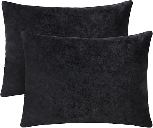 2 Pack Small Pillow, 16 X 12 Inches, Memory Foam Mini Pillow for Travel, Camping, Sleeping, Nap and Neck, Knee, Lumbar Support, Tiny Cushion for Pet, Dogs (Black)