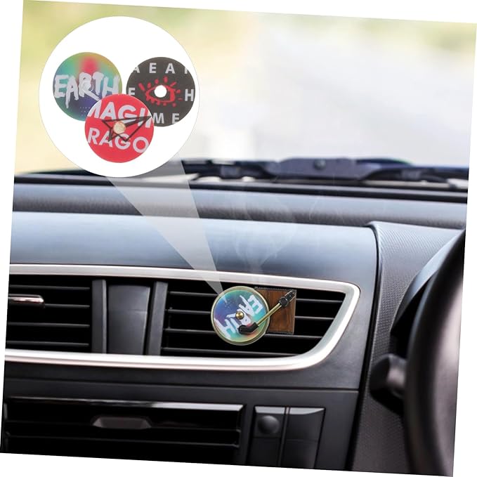 96pcs Pads Vintage Record Player Design for Car Interior Lasting Fragrance Refills for Relaxation and Relief