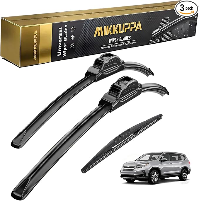 MIKKUPPA 26"+24"+14" Windshield Wiper Blades Replacement for 2016-2022 Honda Pilot, Front & Rear Wiper Blades Set, Durable Stable Quiet All Season (Pack of 3)