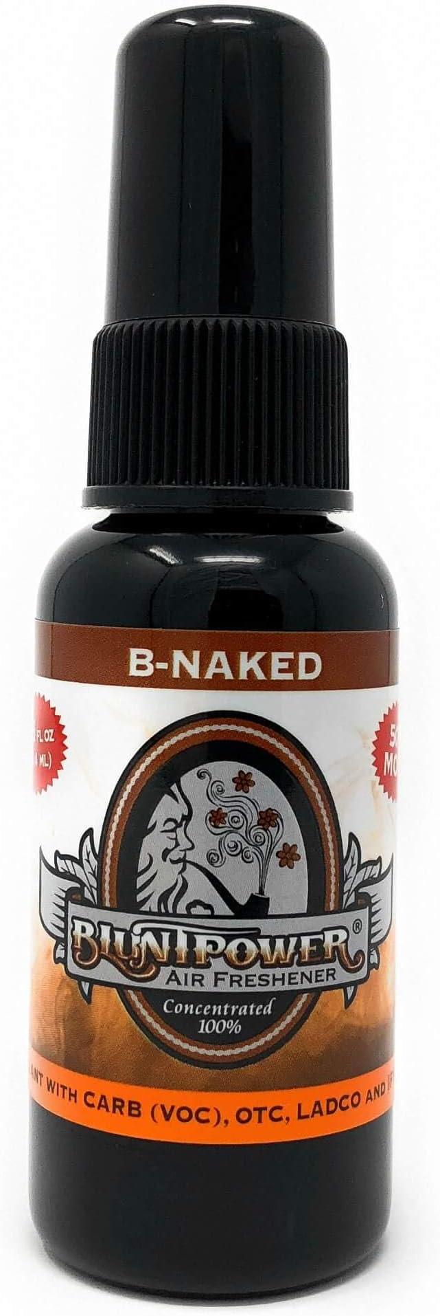 BluntPower (B-Naked, 1 Pack) Concentrated Air Freshener for Room and Car Spray - Oil-Based Diffuser Spray Bottle - Long-Lasting Bathroom Spray, Car Freshener, & Odor Eliminator Spray
