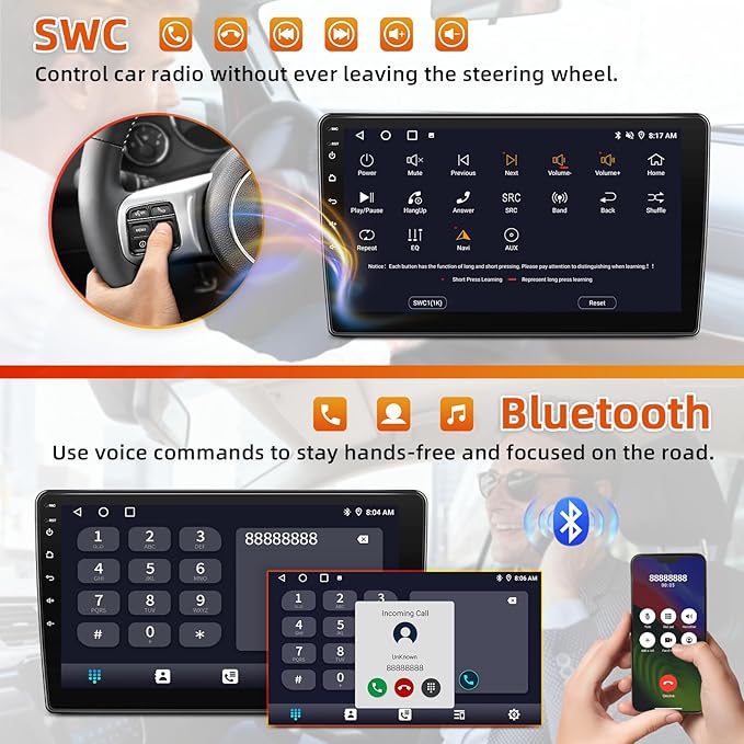 Car Radio Stereo for Jeep Wrangler JK 2007-2018,2+64G Android 13 Touch Screen Radio with Wireless CarPlay Android Auto Bluetooth GPS Navigation Backup Camera