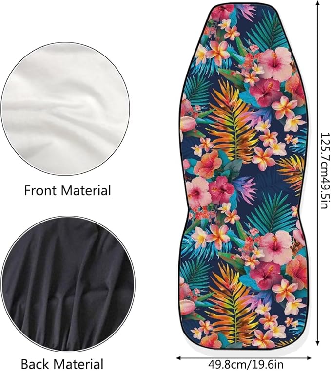Car Seat Covers Elastic Front Seat Protectors Automotive Interior Accessories Mats Non Slip Scratch Proof Washable Bucket Pads（Tropical Flowers 59）