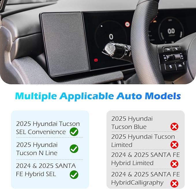 Magnetic Car Phone Holder Mount for 2025 Hyundai Tucson SEL Convenience/Tucson N Line/ 2025 2024 Santa FE Hybrid SEL, Attaches to Metallic Dashboard [Compatible with MagSafe]